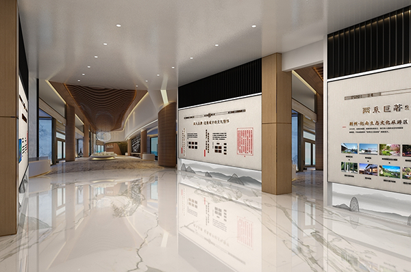 新中式设计地产售楼处展厅搭建-中涵标识